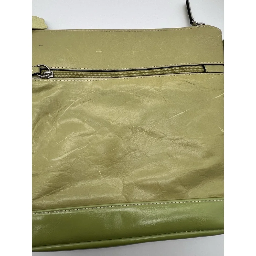 Giani Bernini Genuine Leather Green Crossbody‎ Purse
